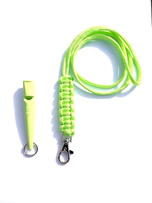 Acme 210.5 Dog Whistle & Lanyard with Cobra Stitch Knot 3mm in Lime
