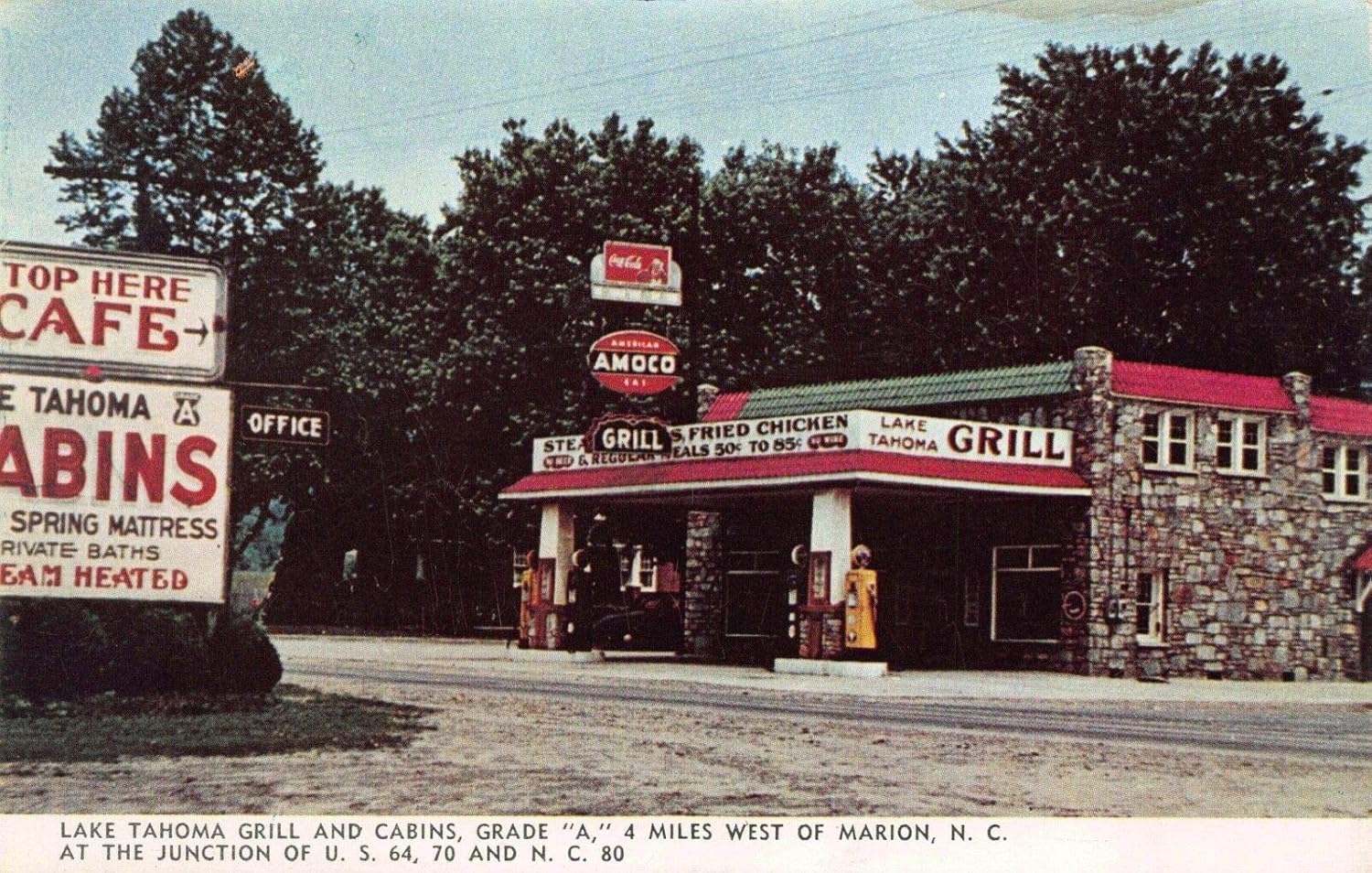 Amazon Com Postcard Lake Tahoma Grill And Cabins Near Marion