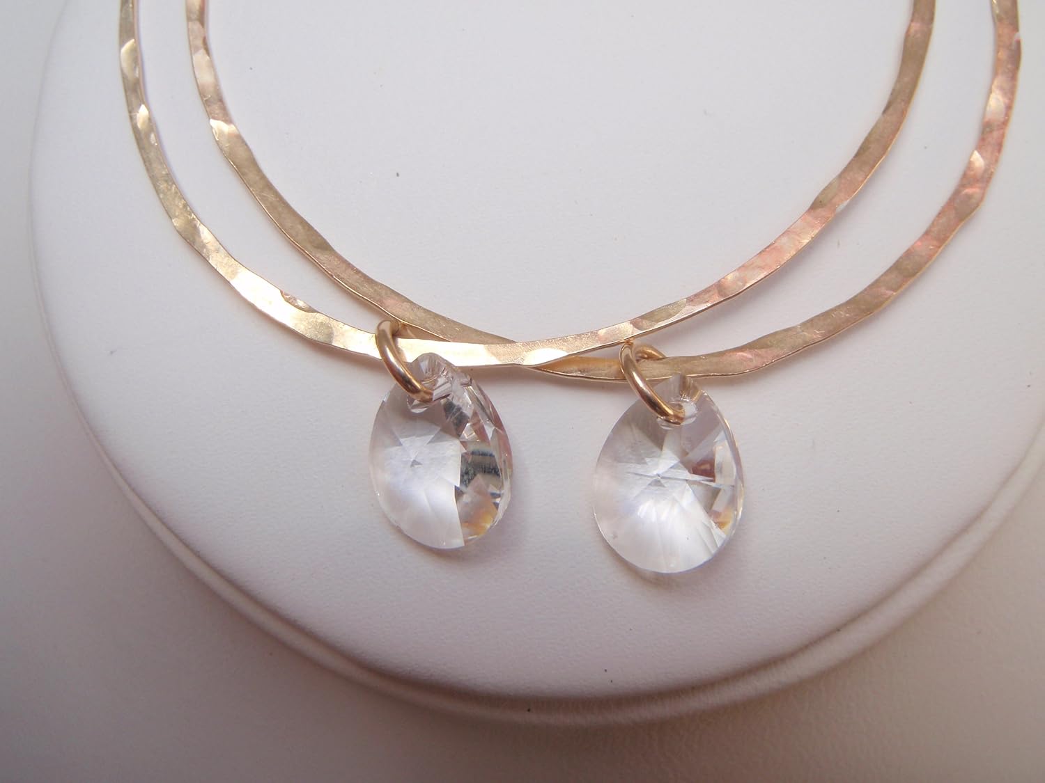 Amazon Com Lightweight Gold Hoop Earrings With Swarovski Crystal