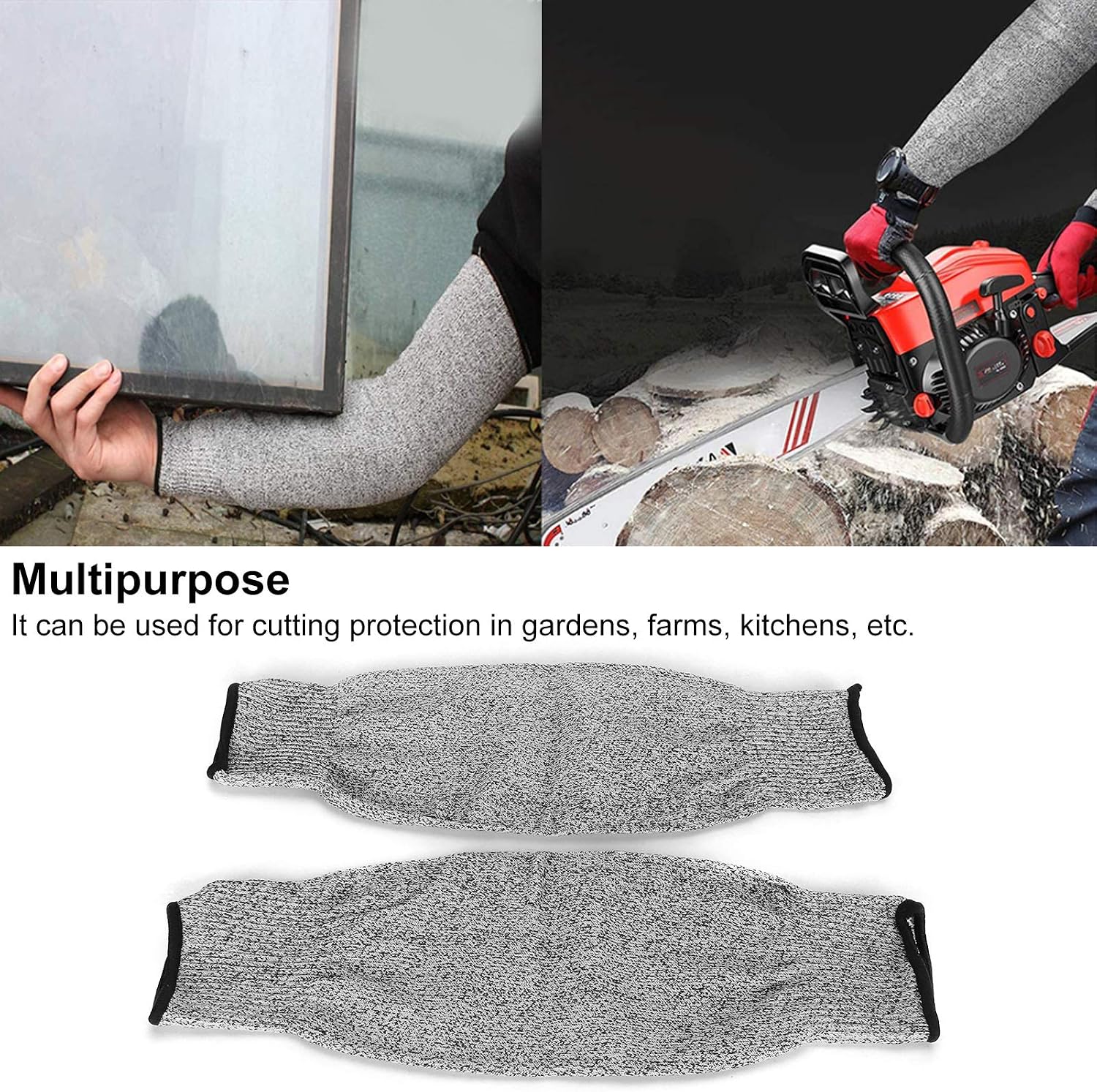 Zerodis Safety Arm Sleeve, 1 Pair Arm Protector Gardening Sleeve Gardening Cut-Resistant Sleeve HPPE Level 5 Protection Work Safety Arm Protector - Image 5