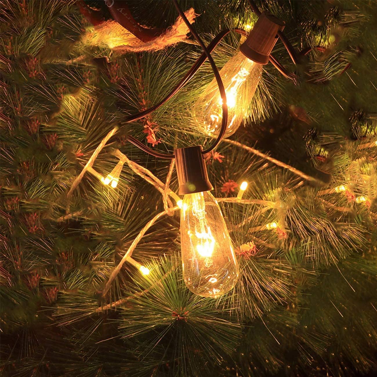 Afirst Outdoor String Lights 20Ft with 20 Edison Bulbs Vintage Bistro String Lights Waterproof Patio String Lights for Garden/Backyard Party/Wedding-Brown Cord: Home Improvement