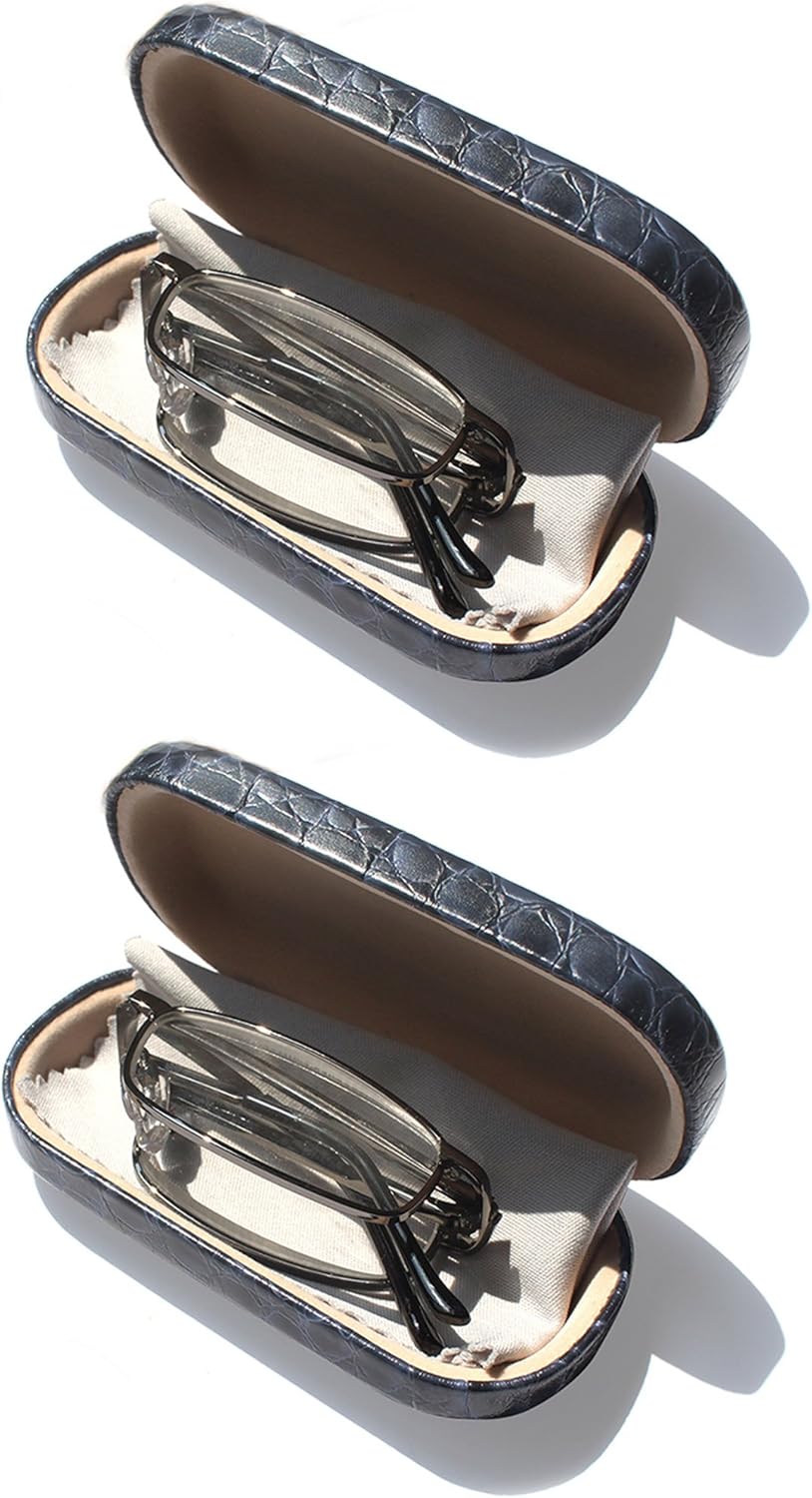 2 Packs Metal Folding Reading Glasses with Case Slim