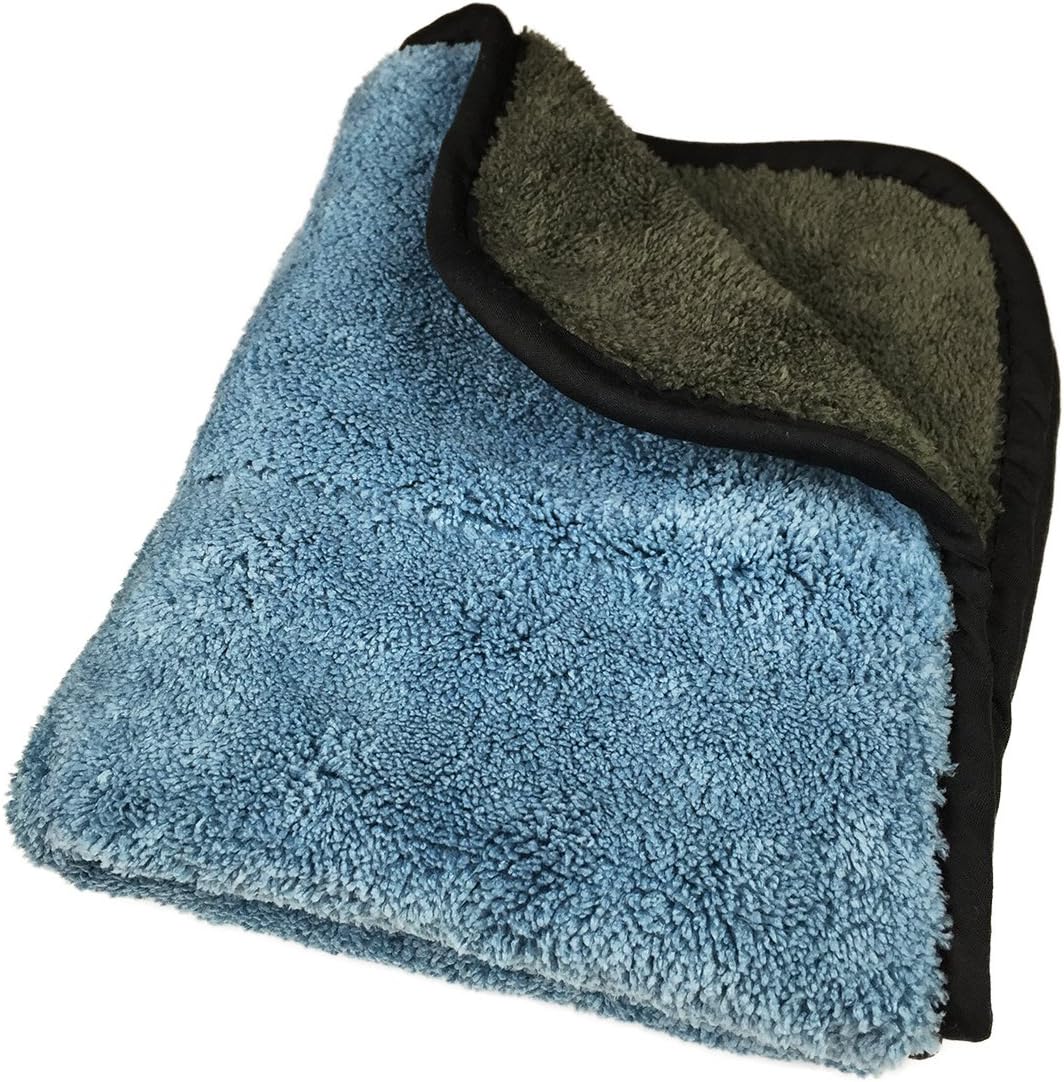Miaoo Professional Microfiber Car Cleaning Towel Dual Layer Ultra-Thick Car Polishing and Drying Cloth (Blue)
