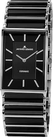 Jacques Lemans 1-1651A Ceramic Analogue Black Dial Watch for Men, Boys