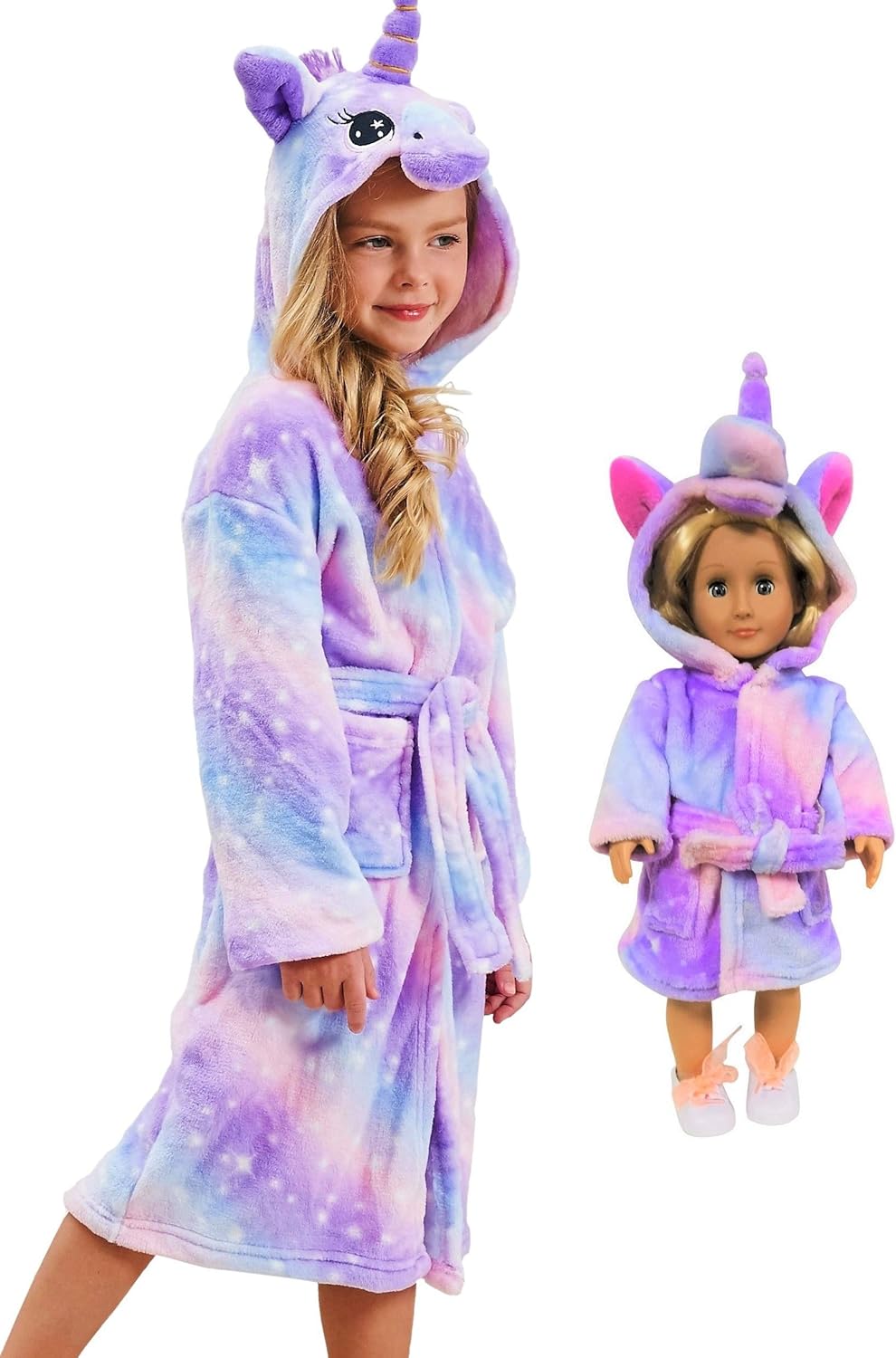 Unicorn Bathrobe Matching Doll & Girls, Unicorn Gifts for Girls: Clothing