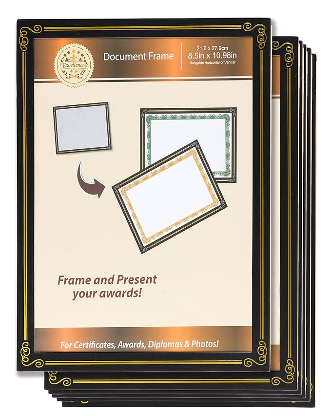 Diploma Frame 6Pack 8.5 x 11 Certificate Frame, Document