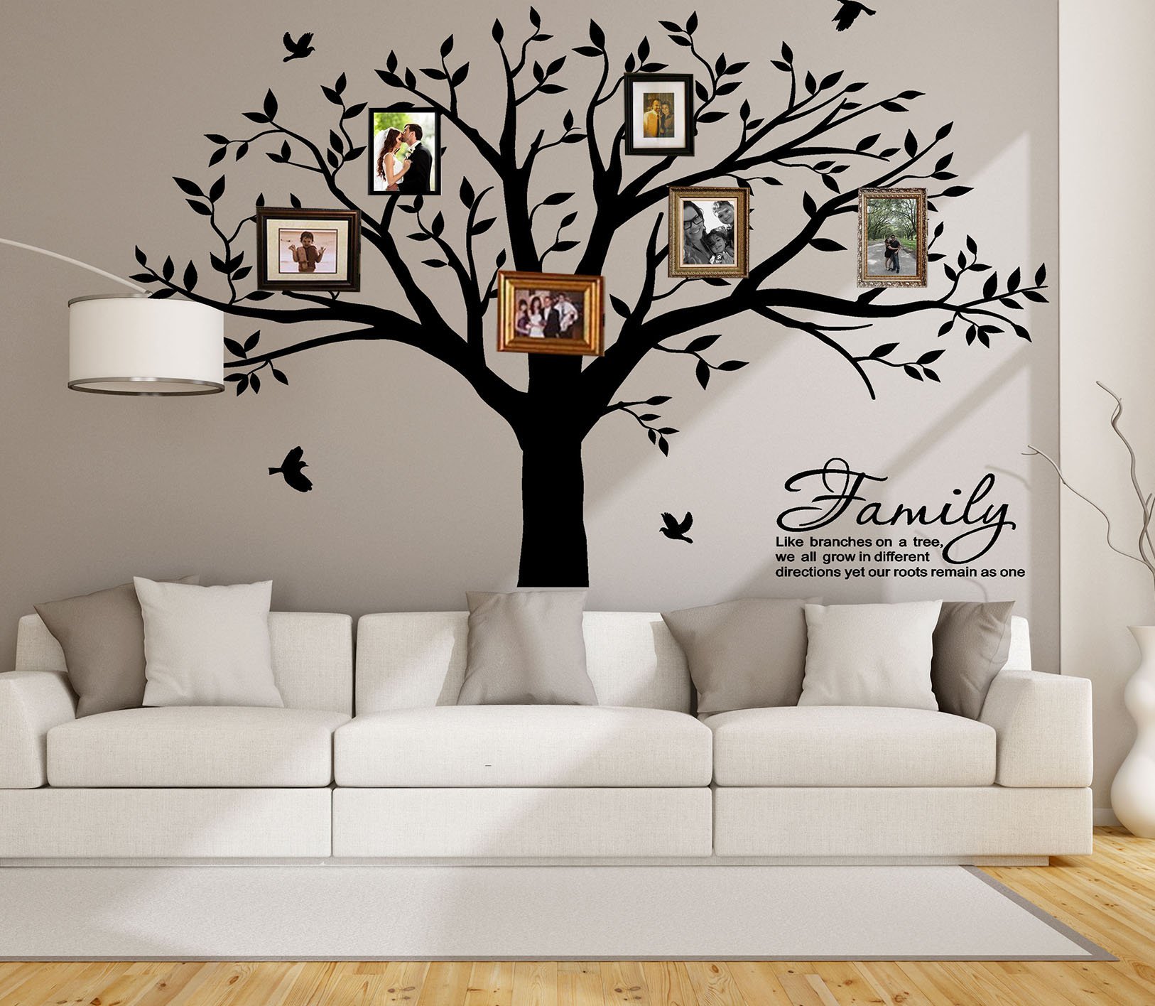 LSKOO Large Family Tree Wall Decal With Family Llike Branches on a Tree