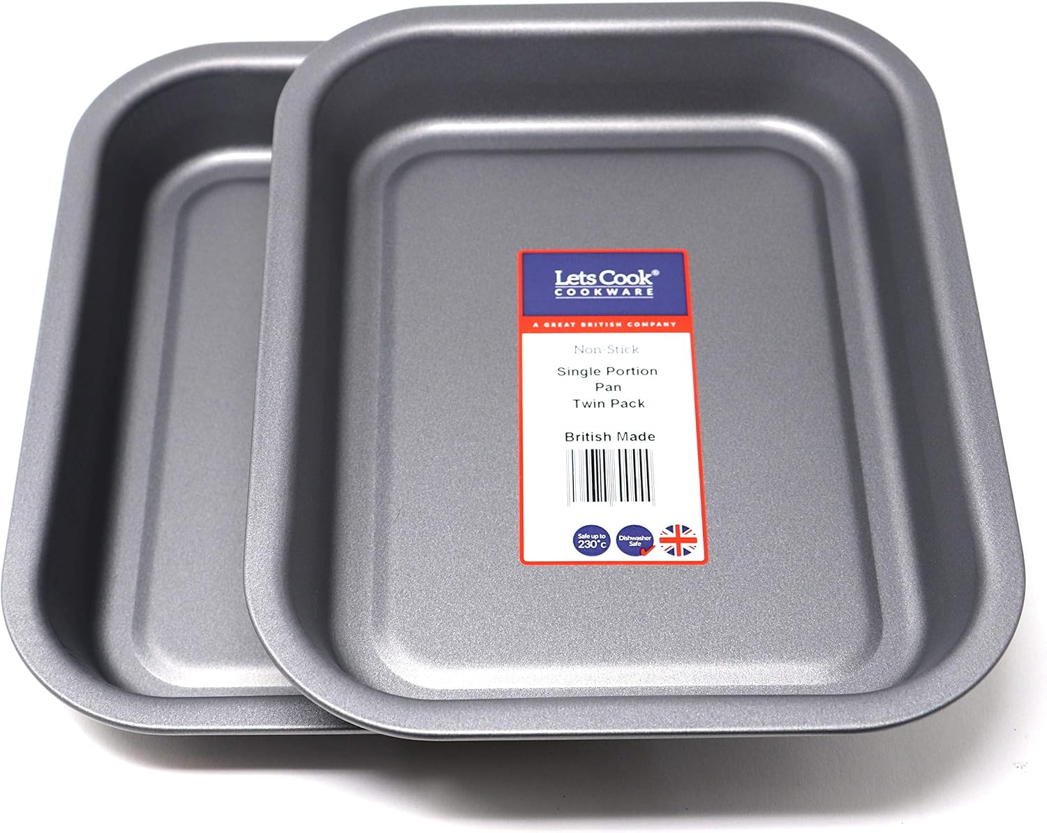 Lets Cook Cookware - 25cm Single Portion Individual Roasting Pans, Twin Pack (Set of 2), Teflon Non Stick, British Made - Image 3