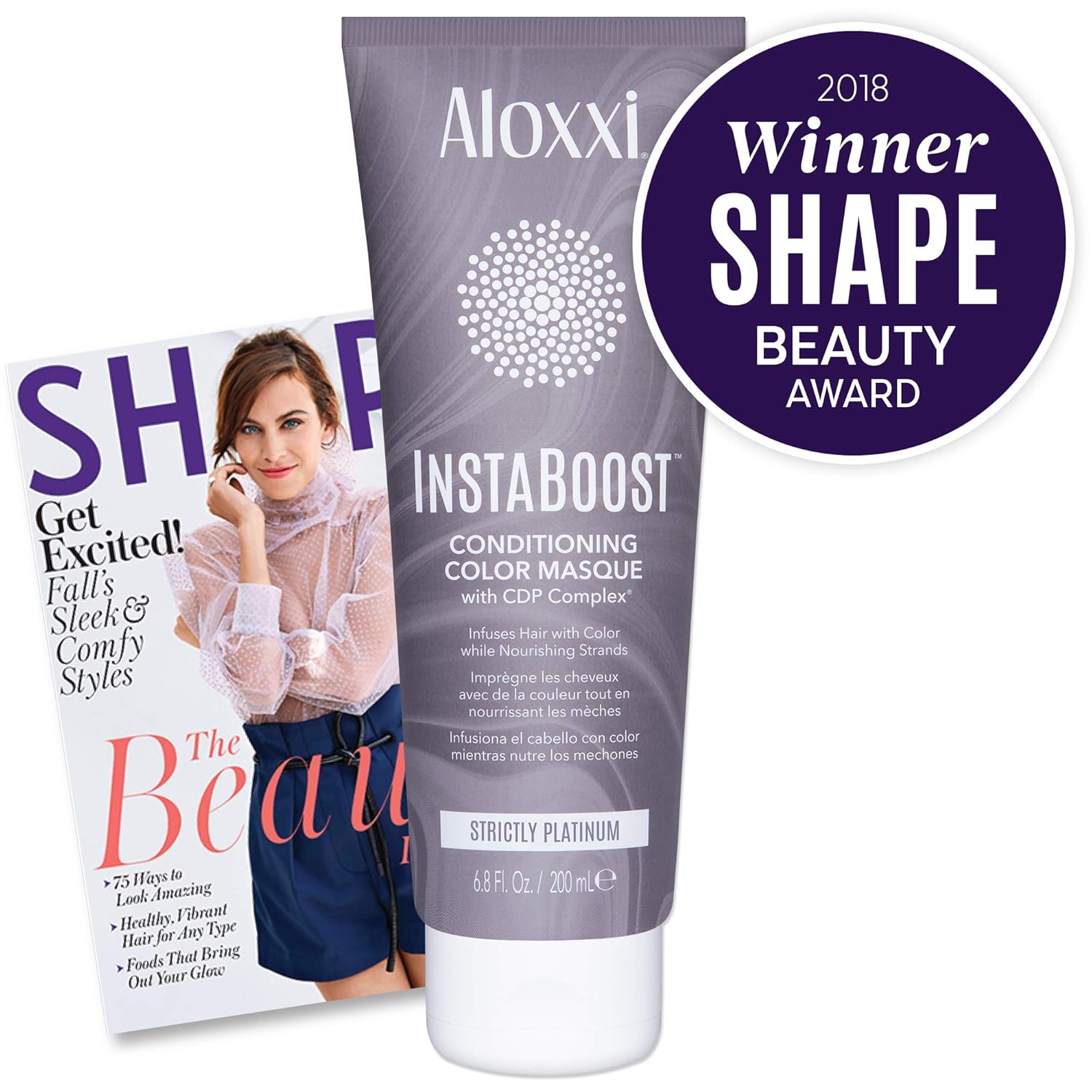 ALOXXI InstaBoost PLATIUM Color Depositing Conditioner Mask – Instant Temporary Hair Color Dye - Hair Color Masque for Deep Conditioning (Strictly Platinum), 6.8 Fl Oz: Premium Beauty