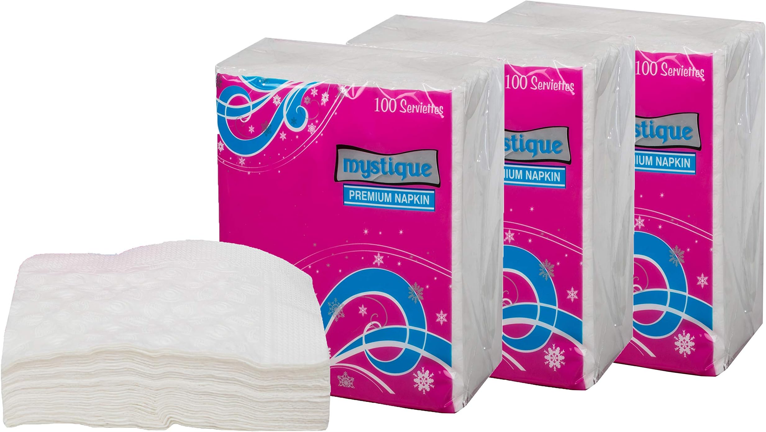 Mystique Super Soft Premium Tissue paper Napkins - 100 Pieces, Pack of 3 (300 Pieces)