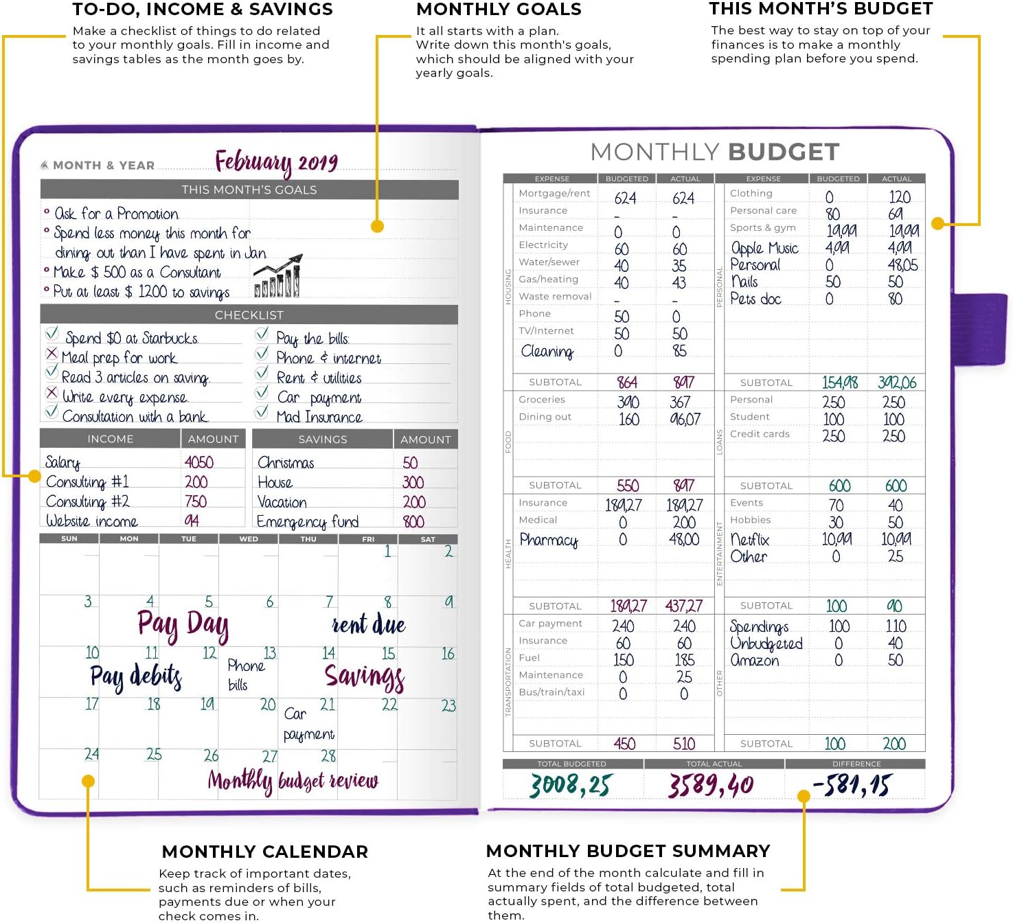 Clever Fox Budget Planner, Expense Tracker Notebook. Monthly Budgeting Journal - Image 3