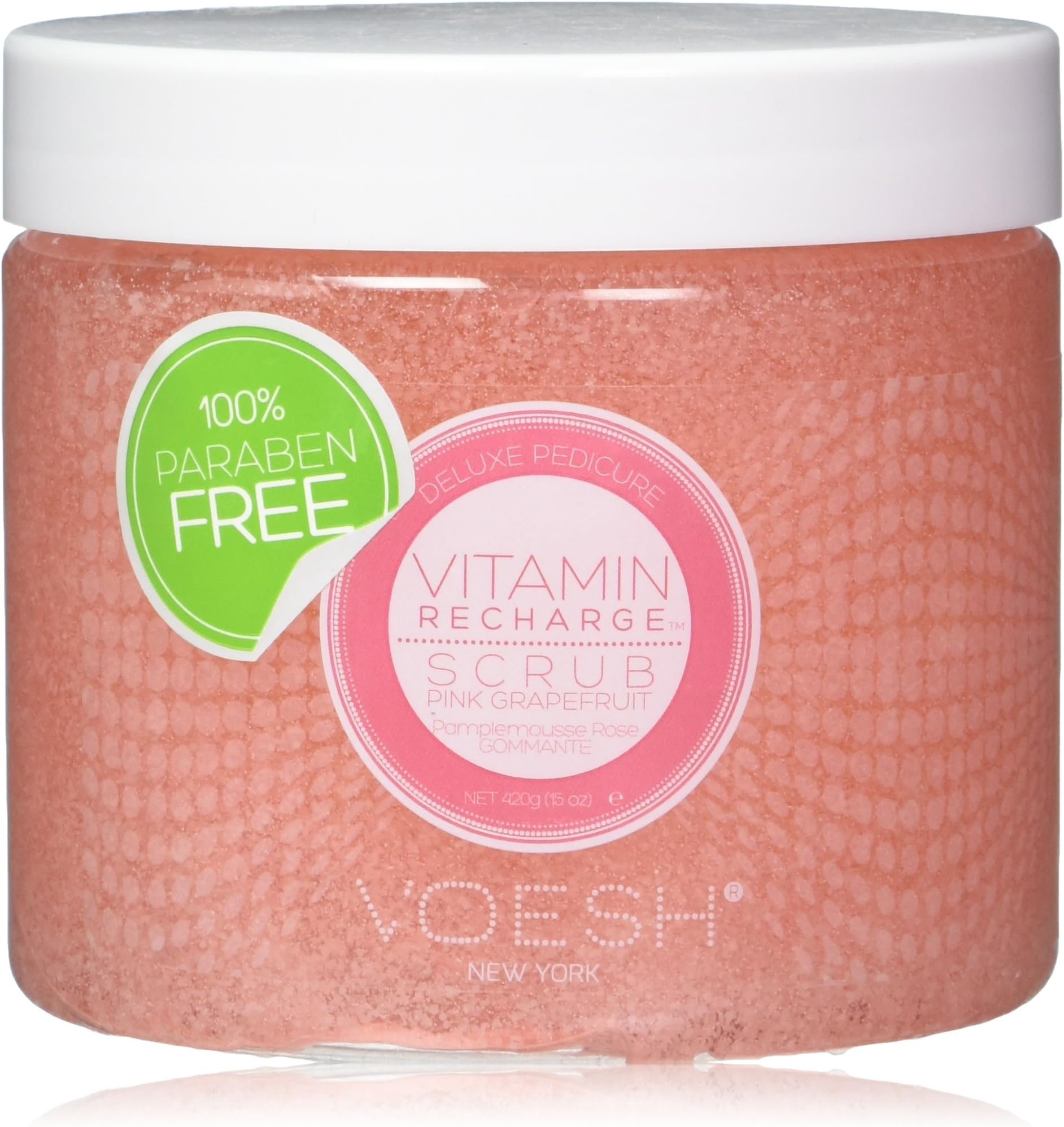 Voesh Mani.Pedi-Cure System Vitamin Recharge Moisture Scrub, Pink Grapefruit, 15.8 Ounce