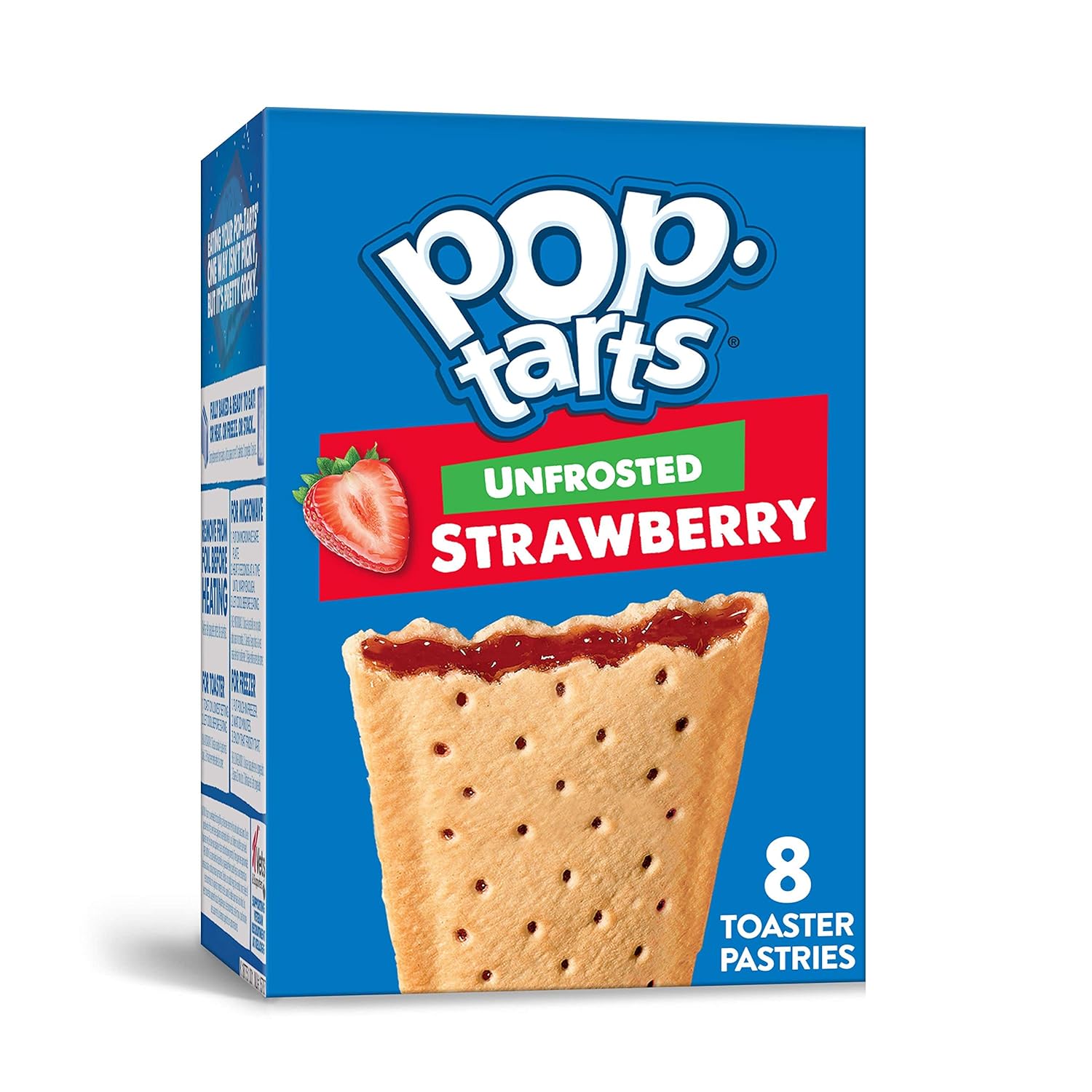 Pop-Tarts, Breakfast Toaster Pastries, Unfrosted Strawberry, Proudly Baked in the USA, 13.5oz Box (1 Pack 8 Count)
