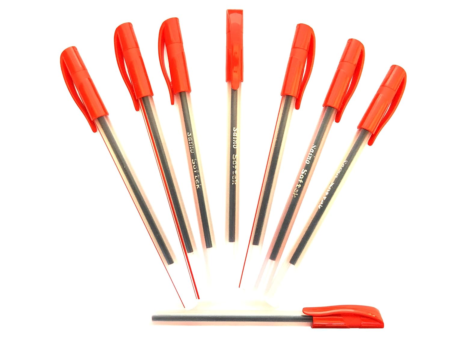 Saino Softek Smooth Writing Non Refillable Ballpoint Pens 20 Count (Red