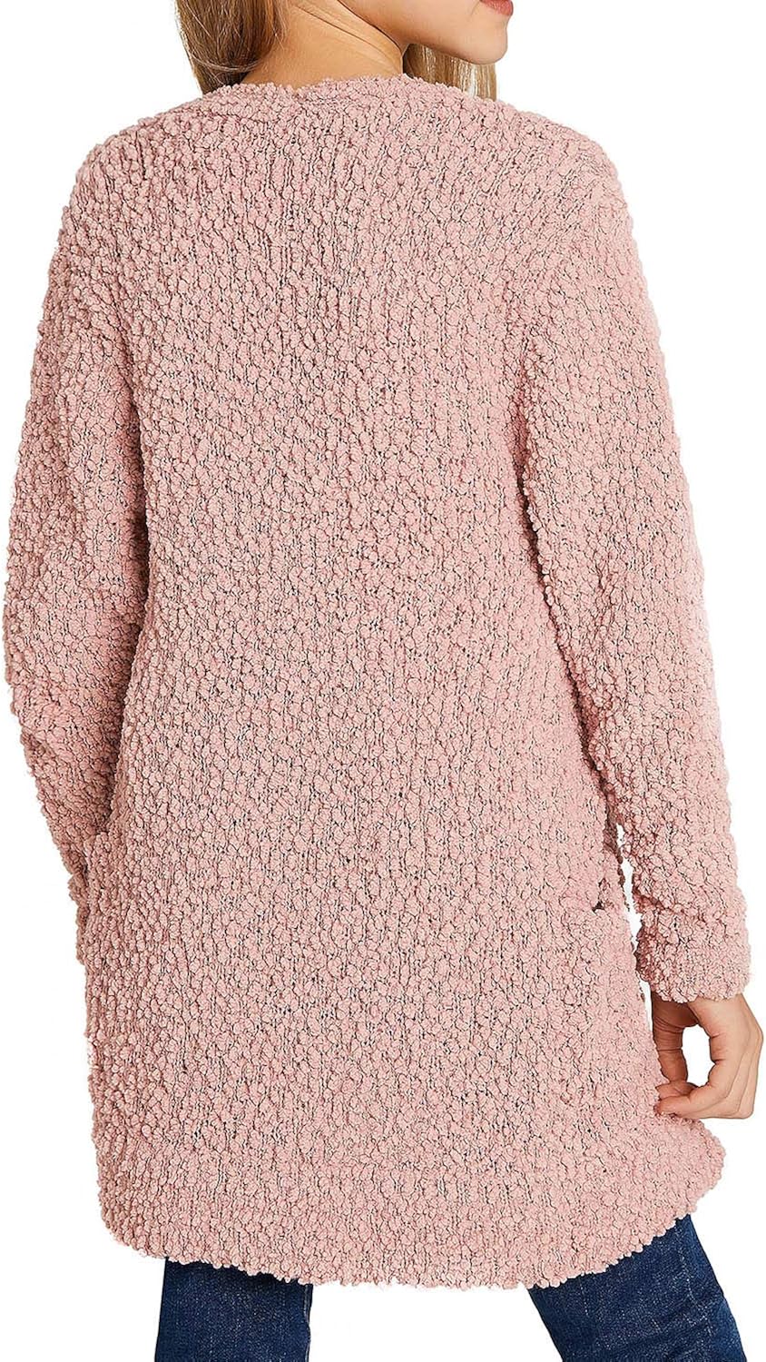 GRAPENT Girls Open Front Long Sleeve Cardigan Pocket Sweater Outwear 4-13 Years