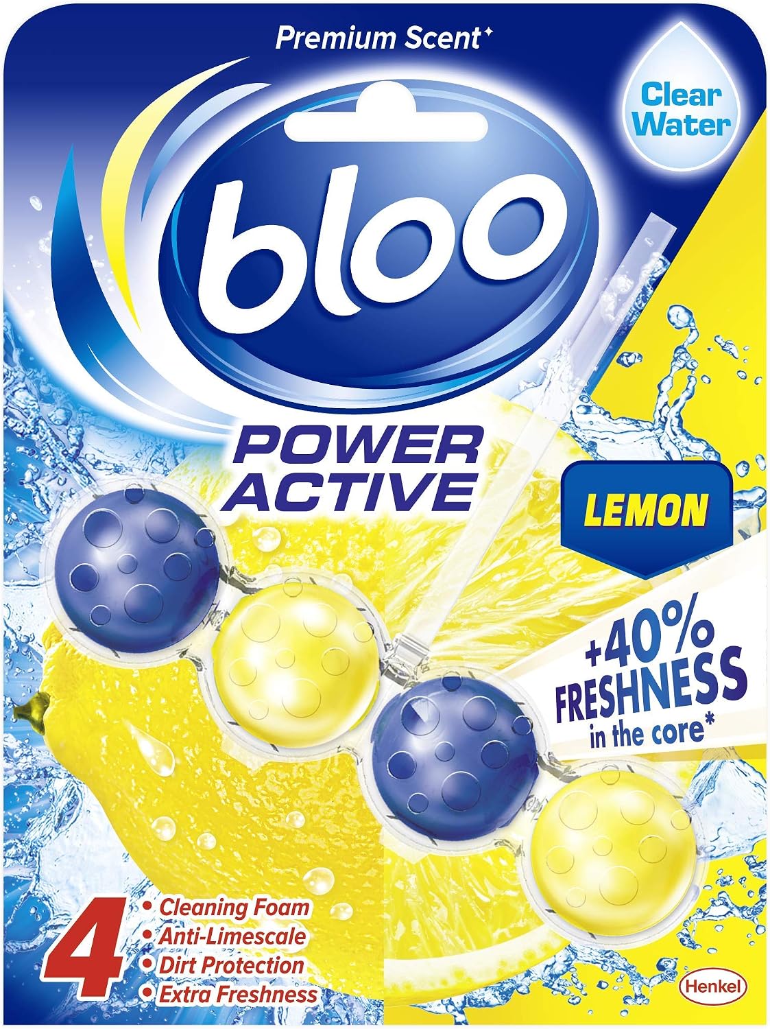 Bloo Power Active Toilet Lemon Rim Block, 50g