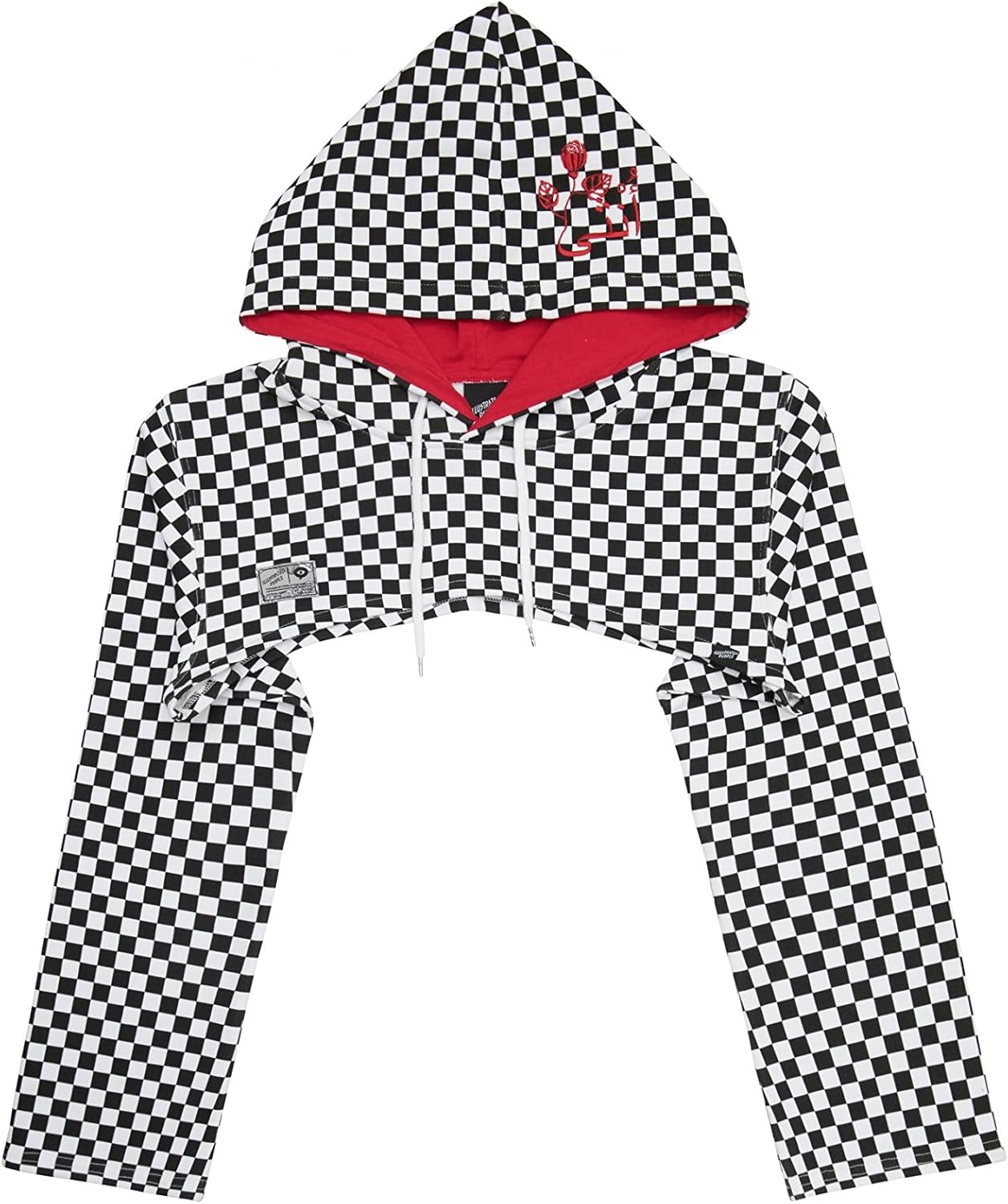 checkerboard crop hoodie