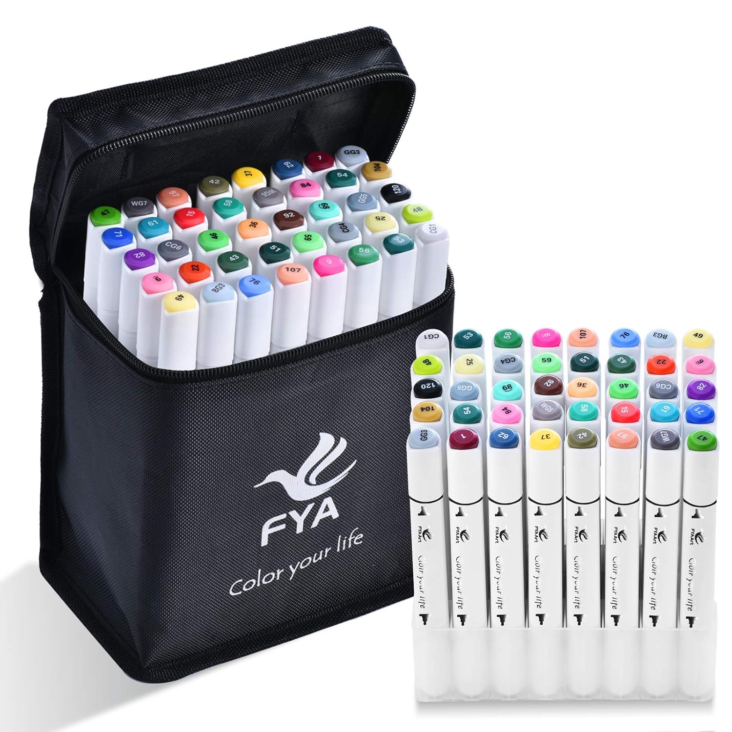 FYA 40 Color Art Markers, Dual Tips Permanent Art Markers for Adults