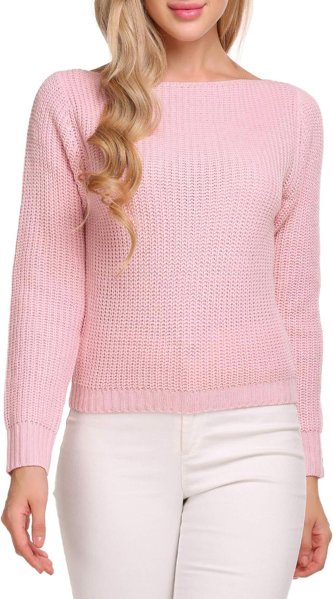 Billti Women's Casual Long Sleeve Knit Loose Top Pullovers Sweater