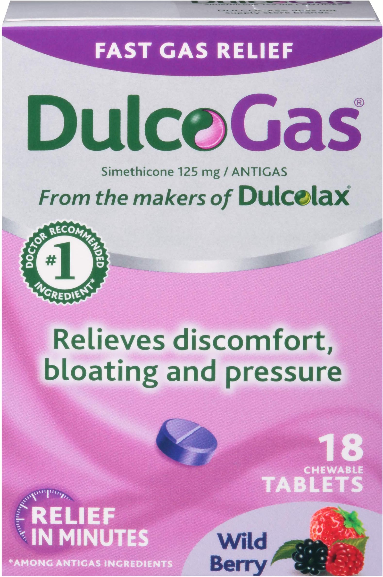 Dulcolax Wildberry Chew T Size 18ct Dulcogas Wildberry Chew Tabs 18ct