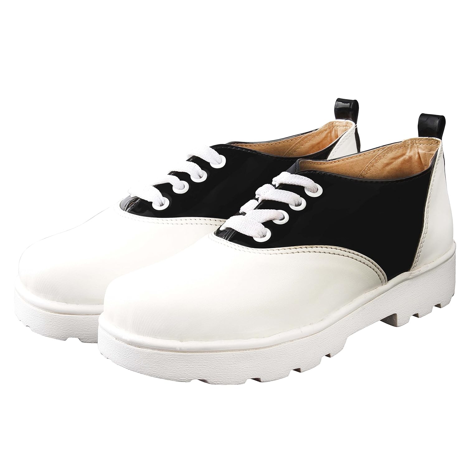 jking footwear women&rsquo;s platform shoes (white&black-colour)