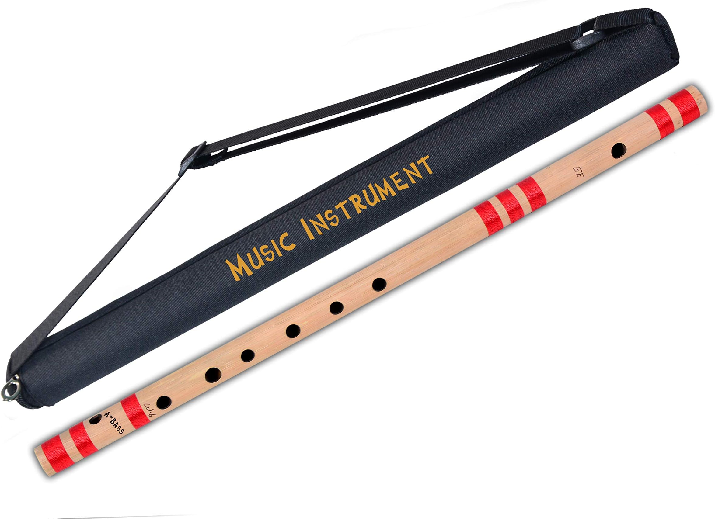 HISCIN Impression bamboo Flutes EE Natural Base Indian Bansuri Size 22 Inches