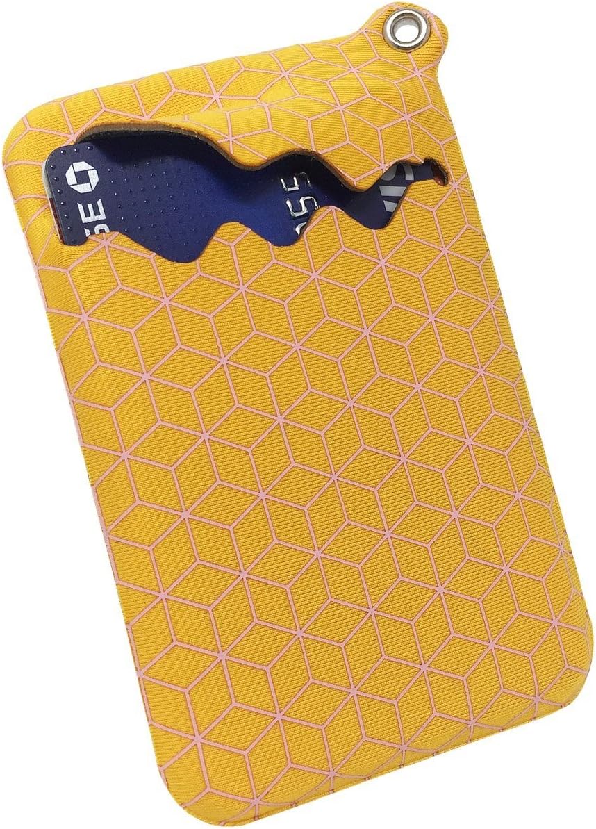 Neoprene Minimalist Wallet Card Holder with Neck Strap Compact Pocket Design
