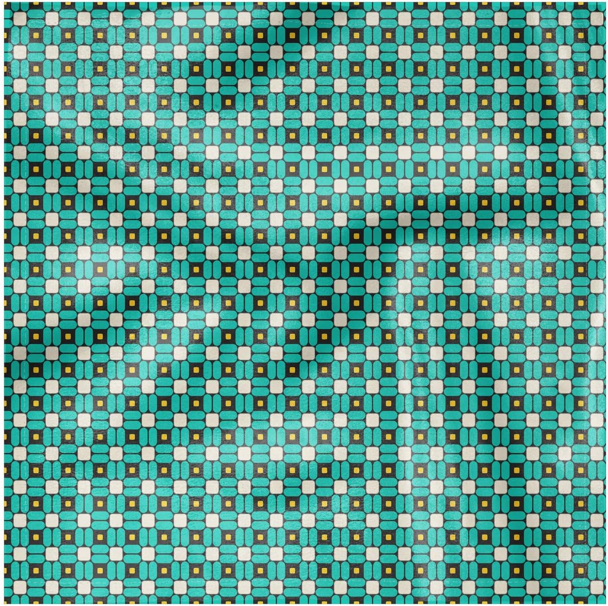 Lunarable Geometric Decorative Napkins Set of 4, Video Games Inspired Round Edged Dashes Pattern, Satin Fabric for Brunch Dinner Buffet Party, 12" x 12", Seafoam Dark Grey