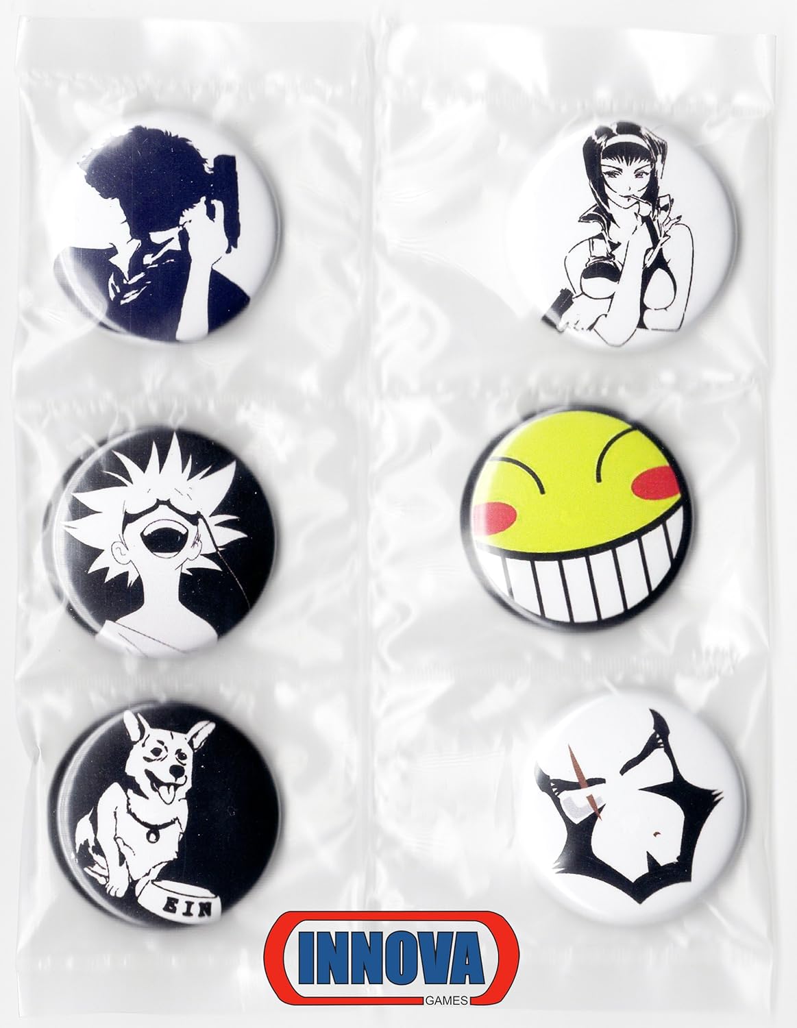 Amazon Com Cowboy Bebop Button Set 6 Pack 1 Inch Pin Button Anime Pin Back Toys Games