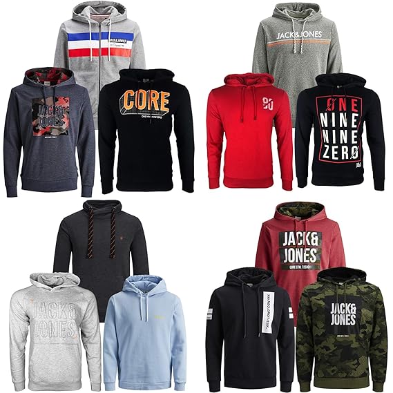 JACK & JONES Kapuzenpullover 3er Pack Hoodie Sweat Shirt Herren Baumwollmix S M L XL XXL