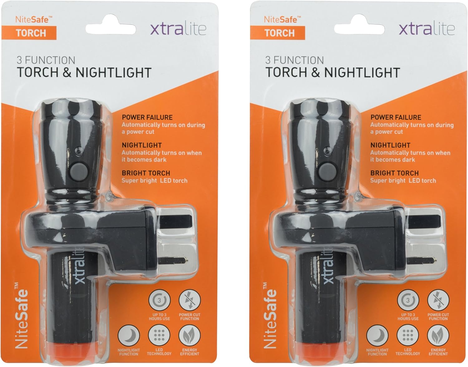 NiteSafe Rechargeable Night Light/Torch Torch, Power Failure Light and Nightlight Twin Value