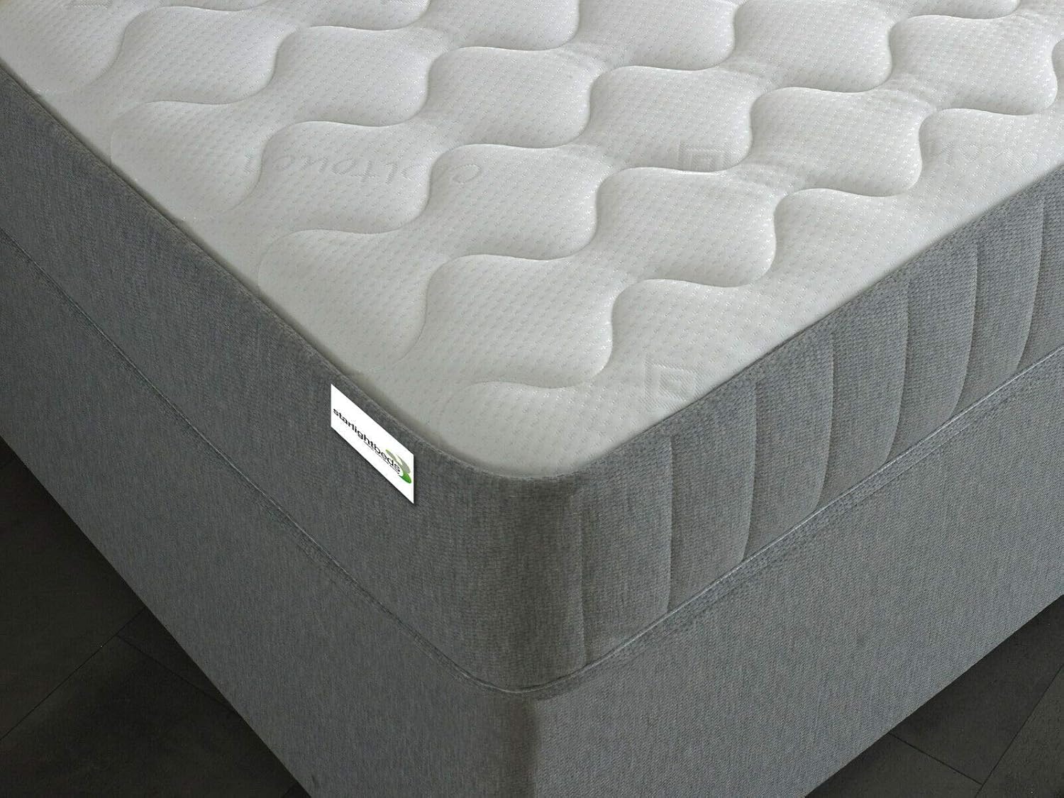 Starlight Beds Castle 8-Inch Hybrid Small Single Memory Foam Mattress with Springs - Soft, Grey, (2ft6 x 6ft3) - Image 4