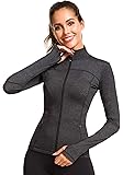 Running Jackets for Women, Cottony-Soft Full Zip Slim Fit Athletic Workout Jacket with Pockets