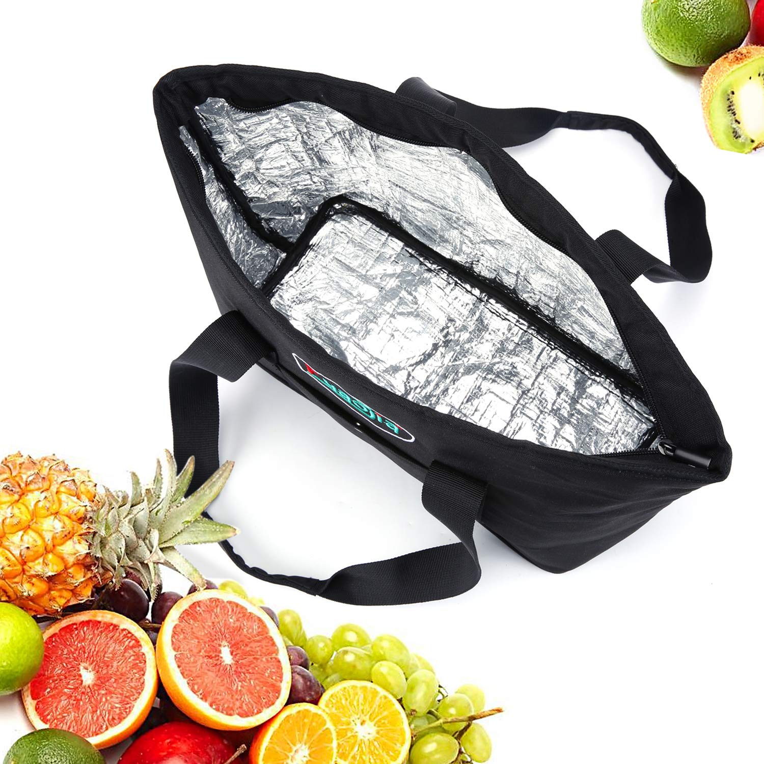 FUAOJIA Reusable Lunch Tote Bag for Women Polyester Cloth Waterproof Insulated Lunch Bag Lunch Box Tote Bag Handbag Cooler Bag for Women Adults Kids