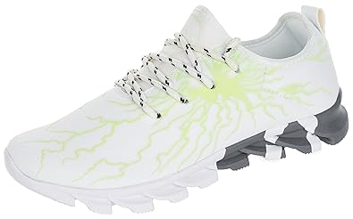 Beppi Leuchtschuhe für Jugendliche | Turnschuhe für Jungen | Blau mit Blitzmuster | Sneaker mit leuchtendem Neon-Muster