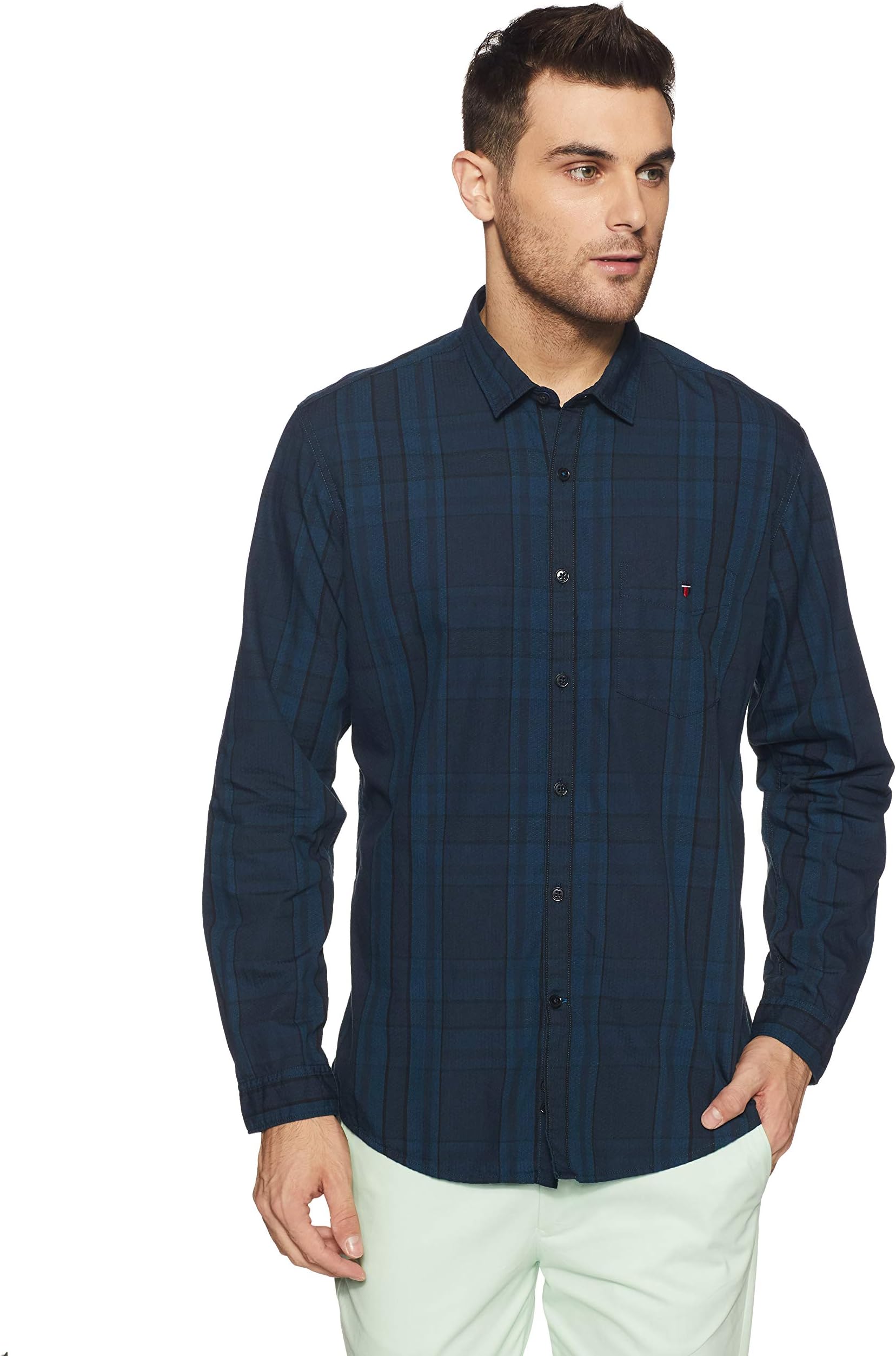 Louis Philippe Sport Men's Geometric Print Slim Fit Casual Shirt