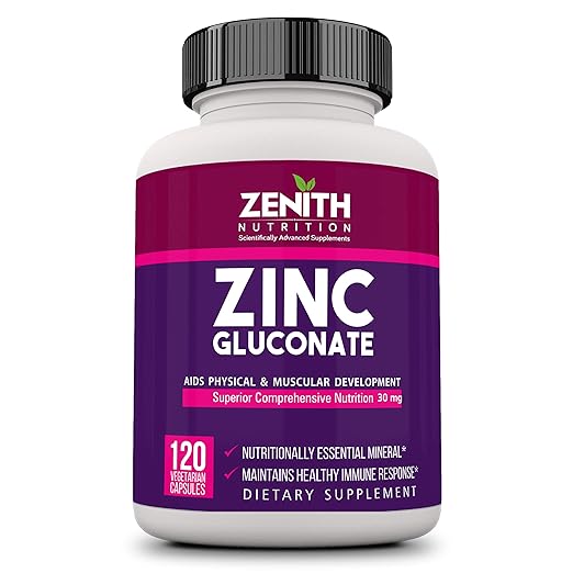 Buy Zenith Nutrition Zinc Gluconate Elemental Zinc Composition 30 mg