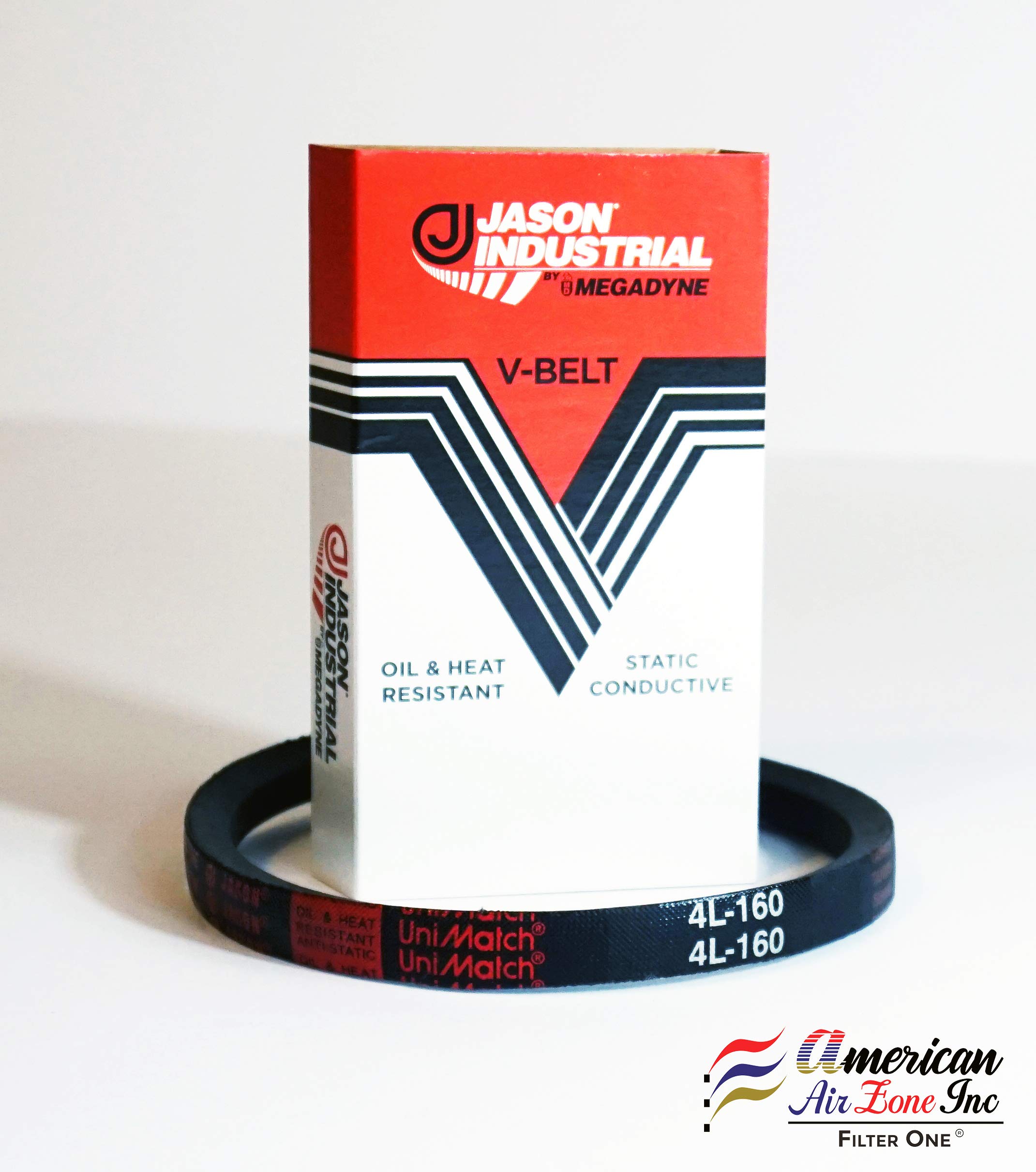 Megadyne Jason Industrial V Belt A14-4L160 – (Pack of 1) – Wrapped  V-Belt 16 Inch Outside Length 1/2 Inch Top Width 11/32 Inch Thick