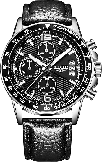 Amazon 腕時計 パイロット ウォッチ メンズ ビジネスウォッチ ジャンル制覇 ブラック本革バンド Spotalen メンズ腕時計 腕時計 通販