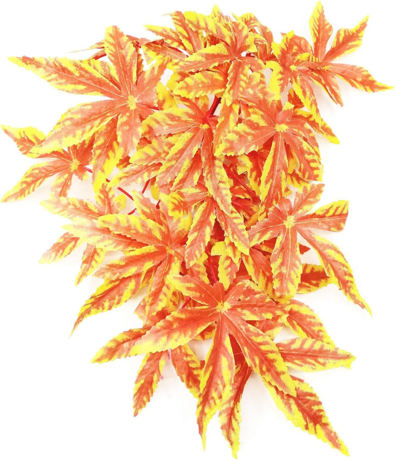 Fuongee Artificial Reptile Plants Decor Suction Cup Hanging Plants Terrarium Plants, Small Size, 12 inches, Maple Shape Leaf