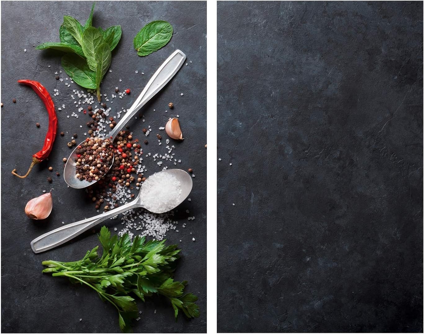 Allstar Basil Set of 2 Glass Protectors for Glass-Ceramic or Induction Hobs Tempered Glass 30 x 0.8 x 52 cm Multi-Coloured