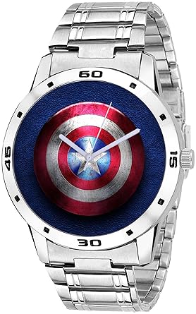 Captain America Classic Analog Steel Belt Watch for Boy and Men
