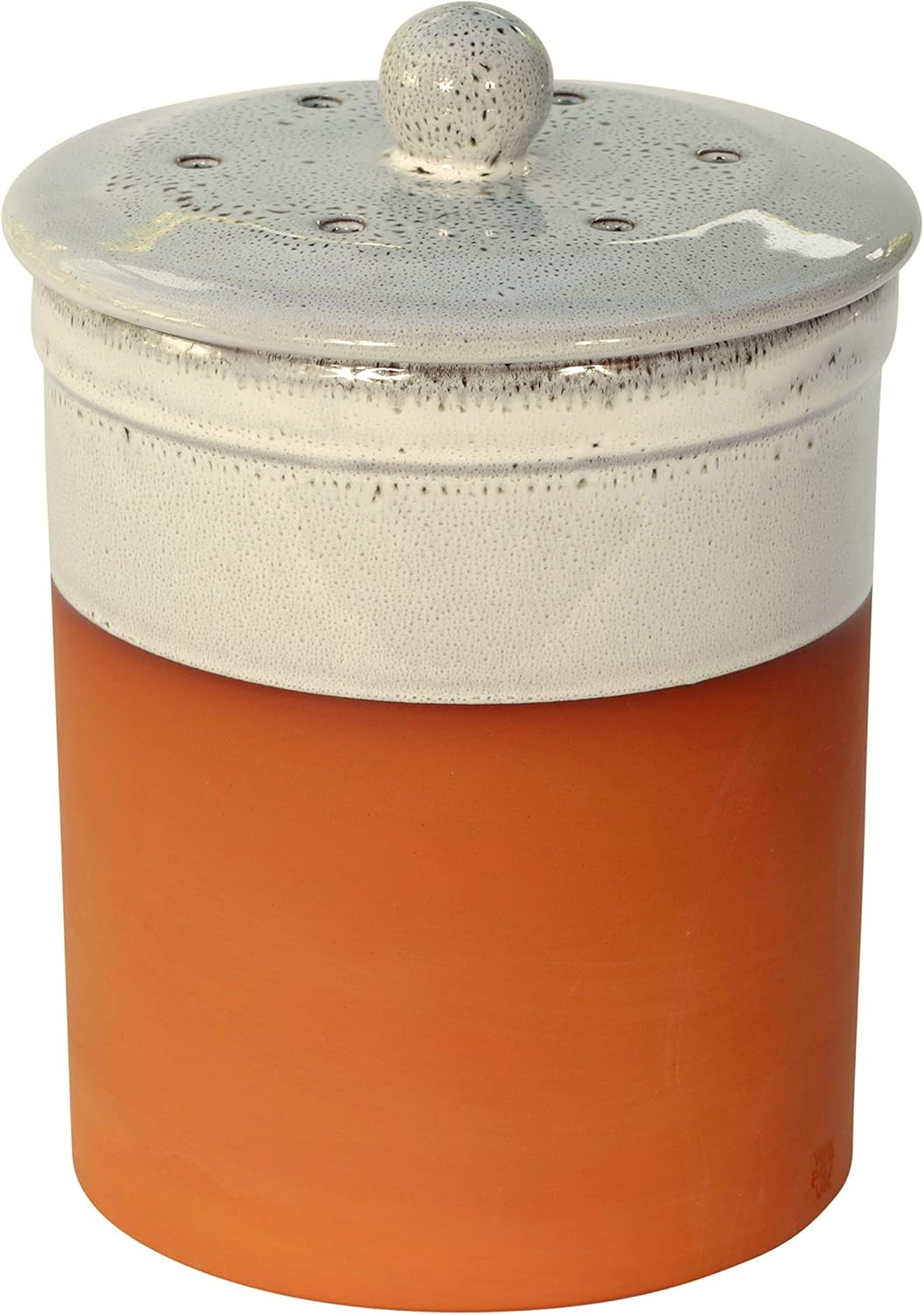 Terracotta Ceramic Kitchen Compost Caddy (Oyster White Colour