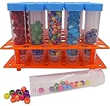 Bead Storage Solutions Medium Containers – Plastic Test Tubes for Beads – 20 Screw Top Storage Tubes with Rack for Jewelry, Beads, Crafts and More - See and Find Beads Easily!