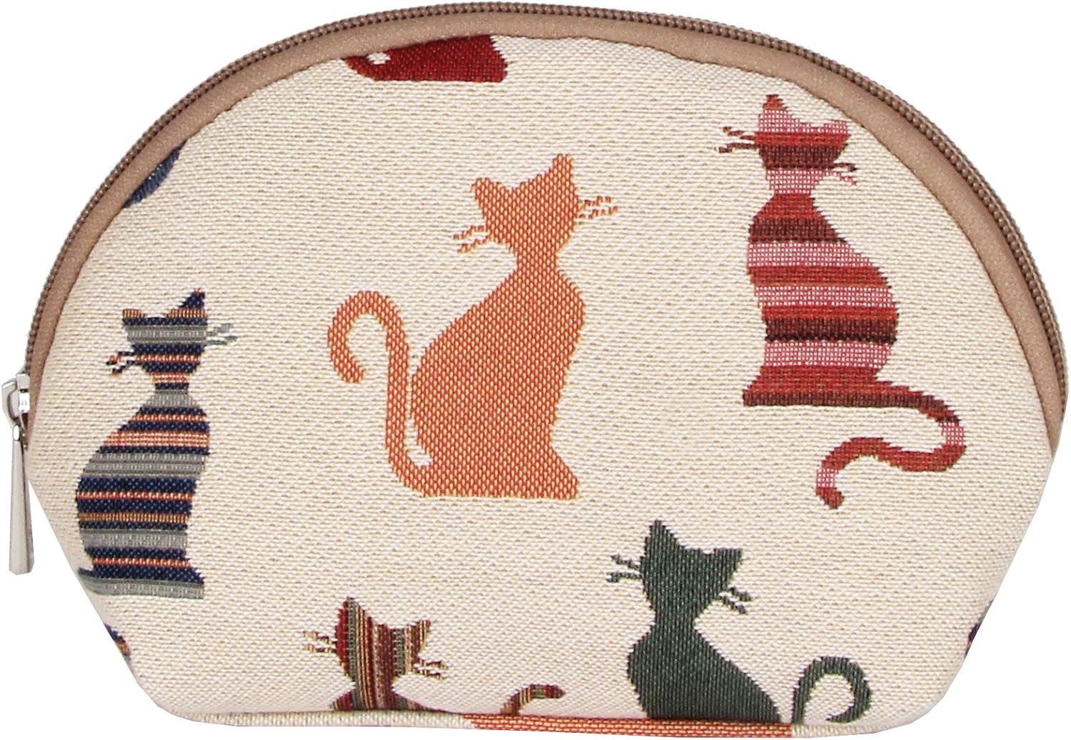 Signare Tapestry Women Travel Cosmetic Bag/Make-Up Brush Bag Colourful s (COSM-CHEKY), Small, Cheeky Cat