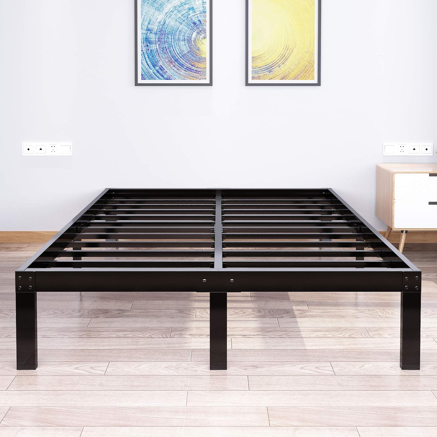 45MinST 14 Inch Reinforced Platform Bed Frame/3500lbs Heavy