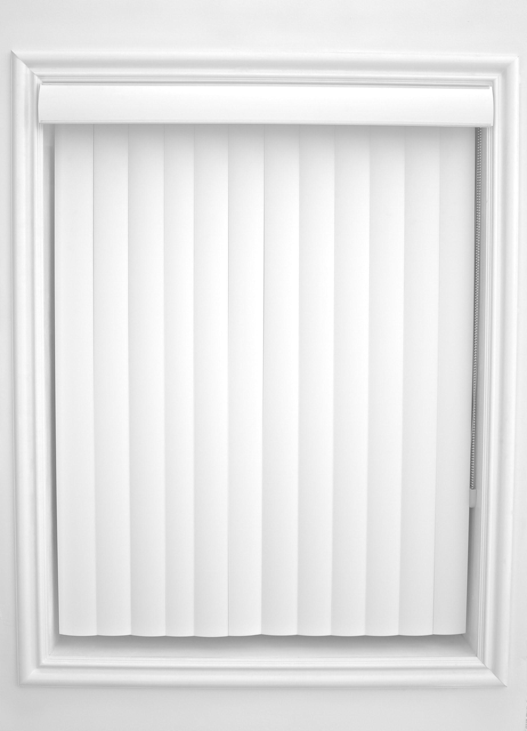 New Age Blinds Curved Vertical Blinds Center Opening, Inside Mount, 84 by 118-Inch, Polar