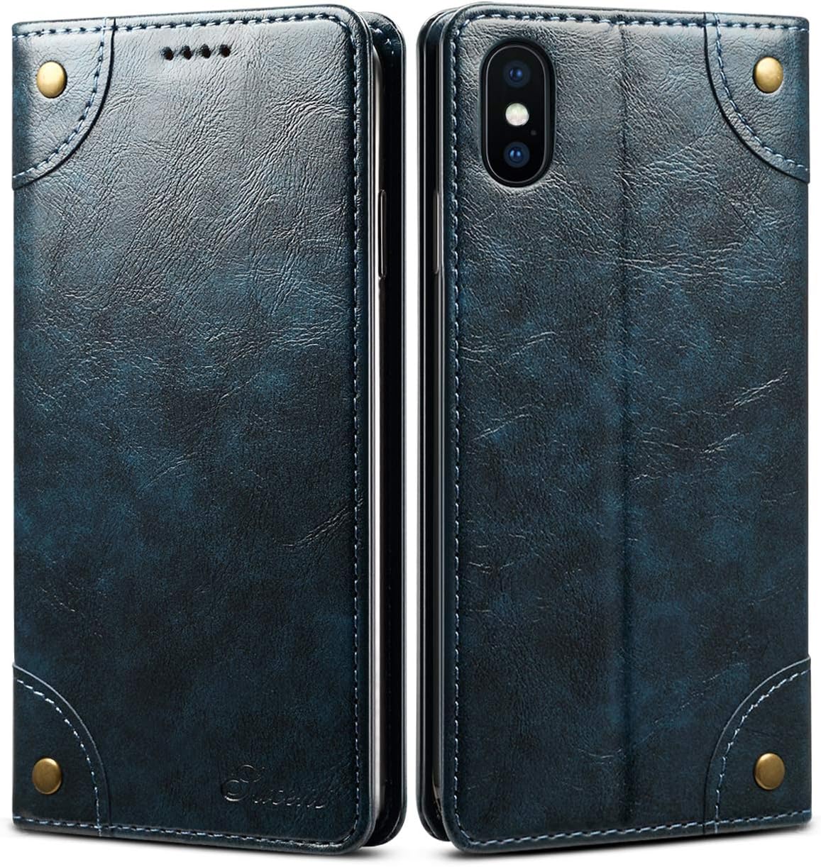 SINIANL iPhone XR Case, Leather Wallet Folio Case Book Design Flip Cover with Stand and ID Credit Card Slot Magnetic Closure for iPhone XR 6.1 inch 2018