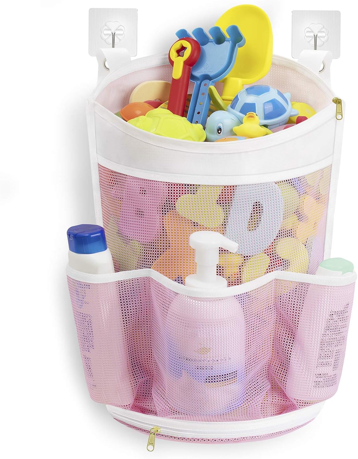 2 Times Capacity Bath Toy Organizer for Tub, with YKK