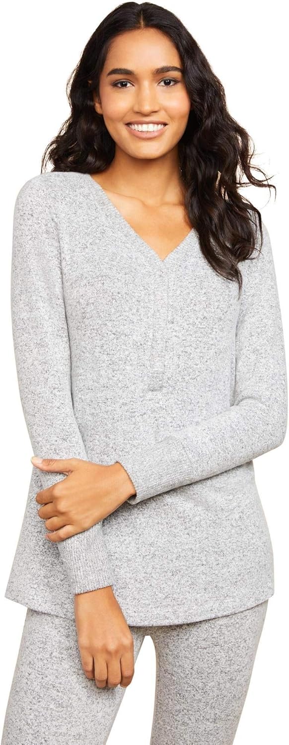 Motherhood Maternity Women's Maternity Brushed Hacci Henley Sleep Knit Top at  Women’s Clothing store